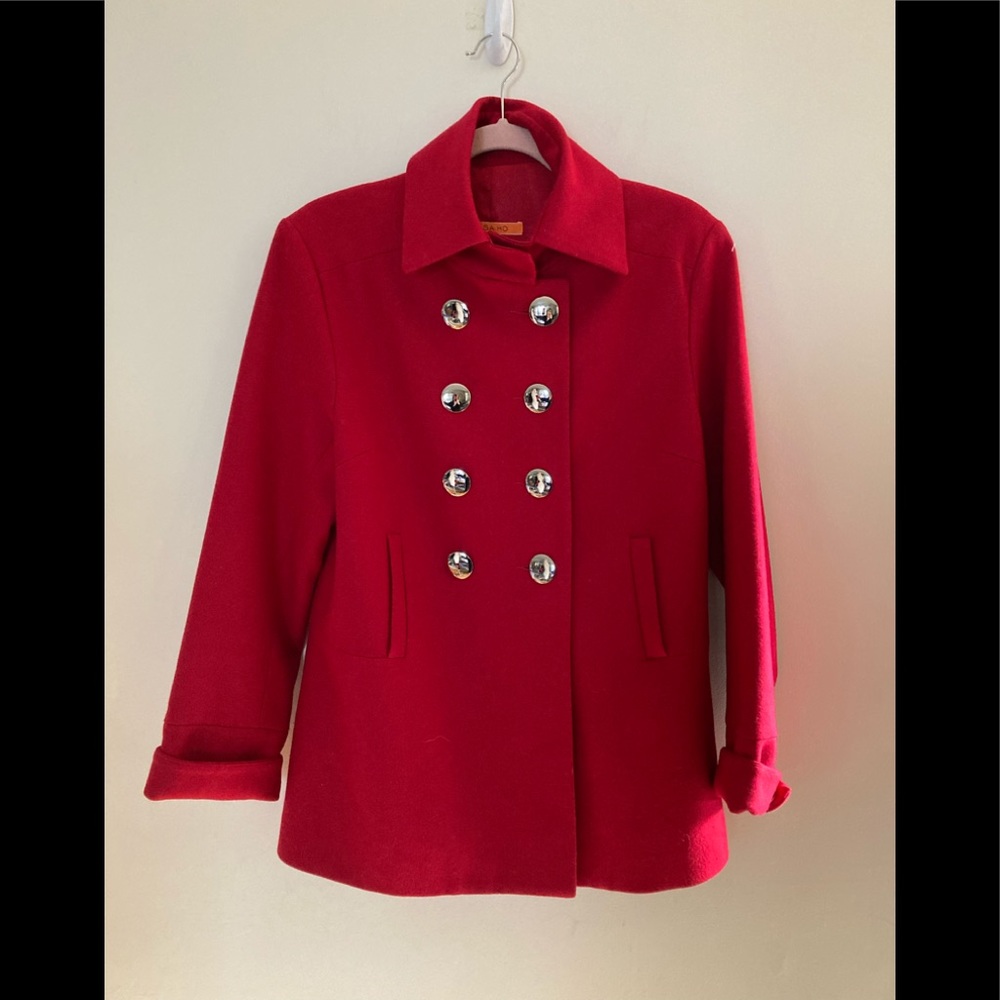LISA HO Red Wool double breasted Fitted Jacket. 10